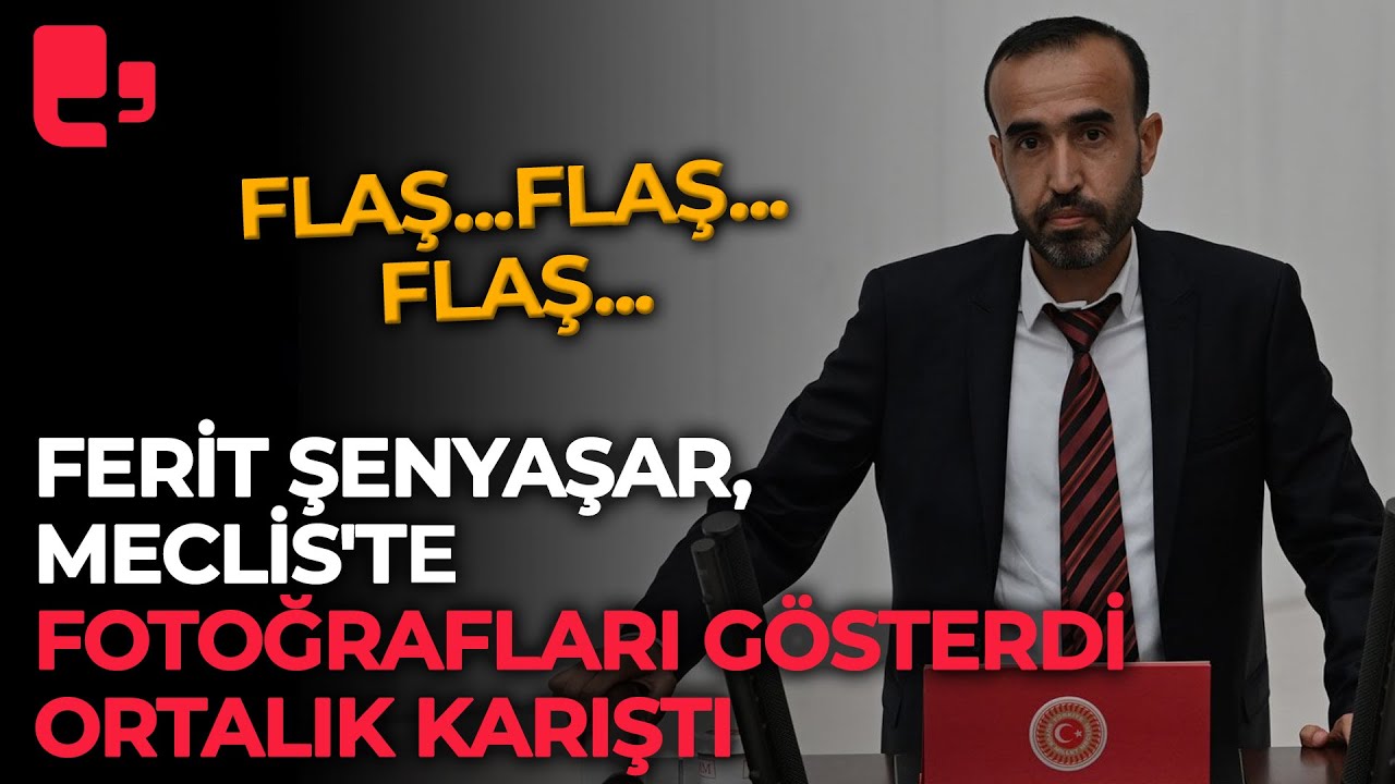 Yeşil Sol Partili Ferit Şenyaşar, Meclis'te fotoğrafları g&ouml;sterdi ortalık karıştı