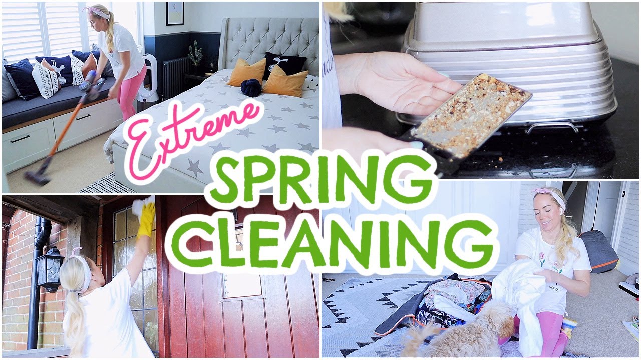 EXTREME SPRING CLEAN WITH ME! DEEP CLEANING MOTIVATION | Emily Norris AD