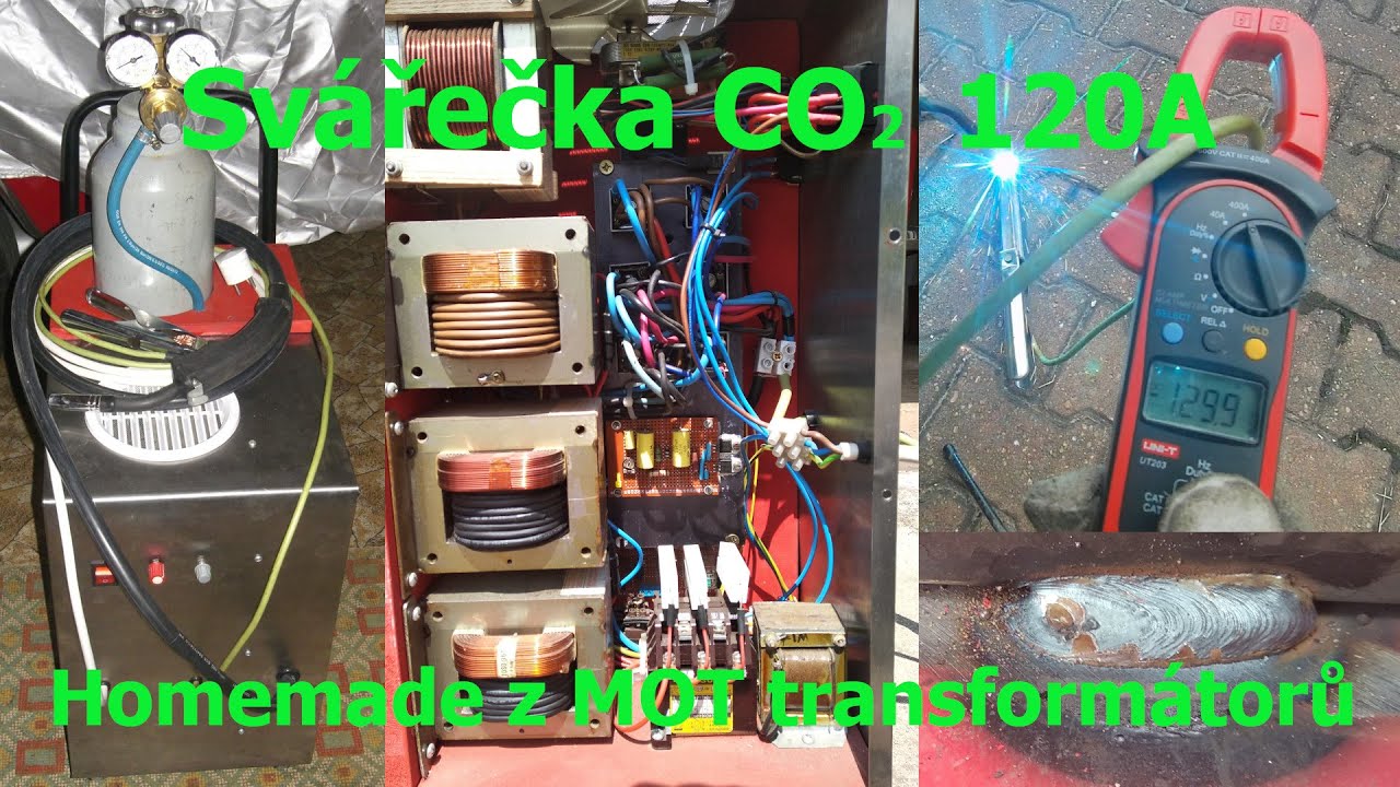Svářečka CO2 120A homemade z MOT transformátorů