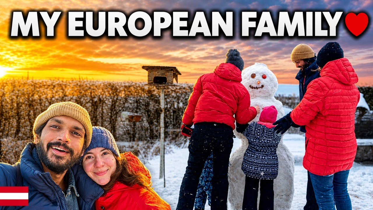 My First Snowman… With My European Family ⛄🇦🇹