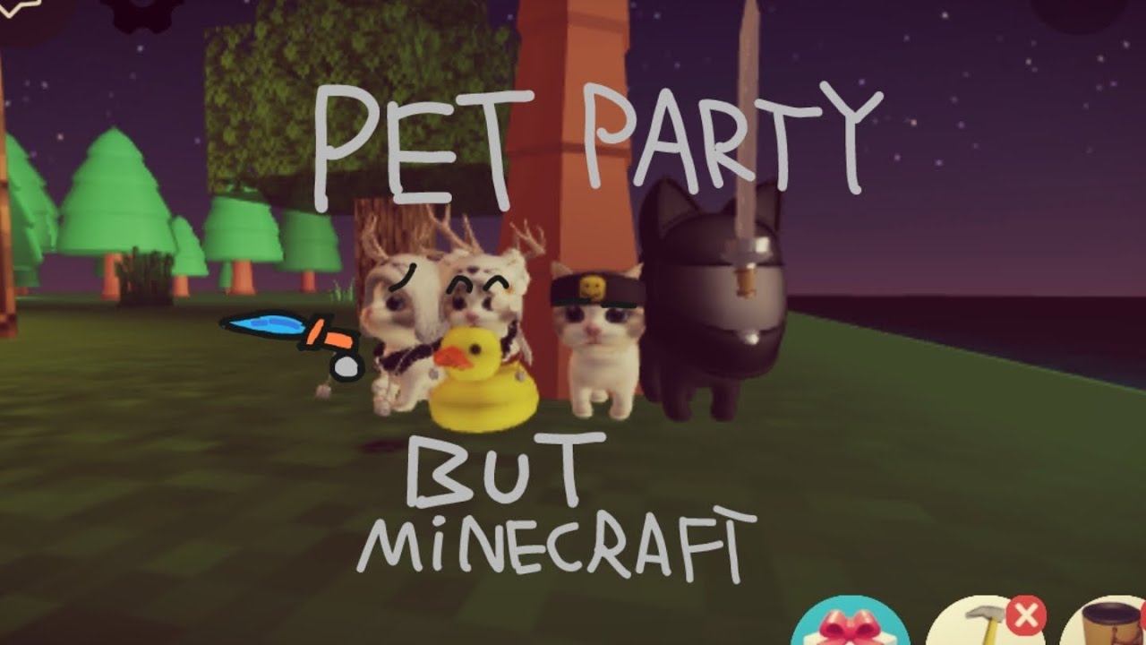 Pet party but minecraft! (Pet party) (capcut)