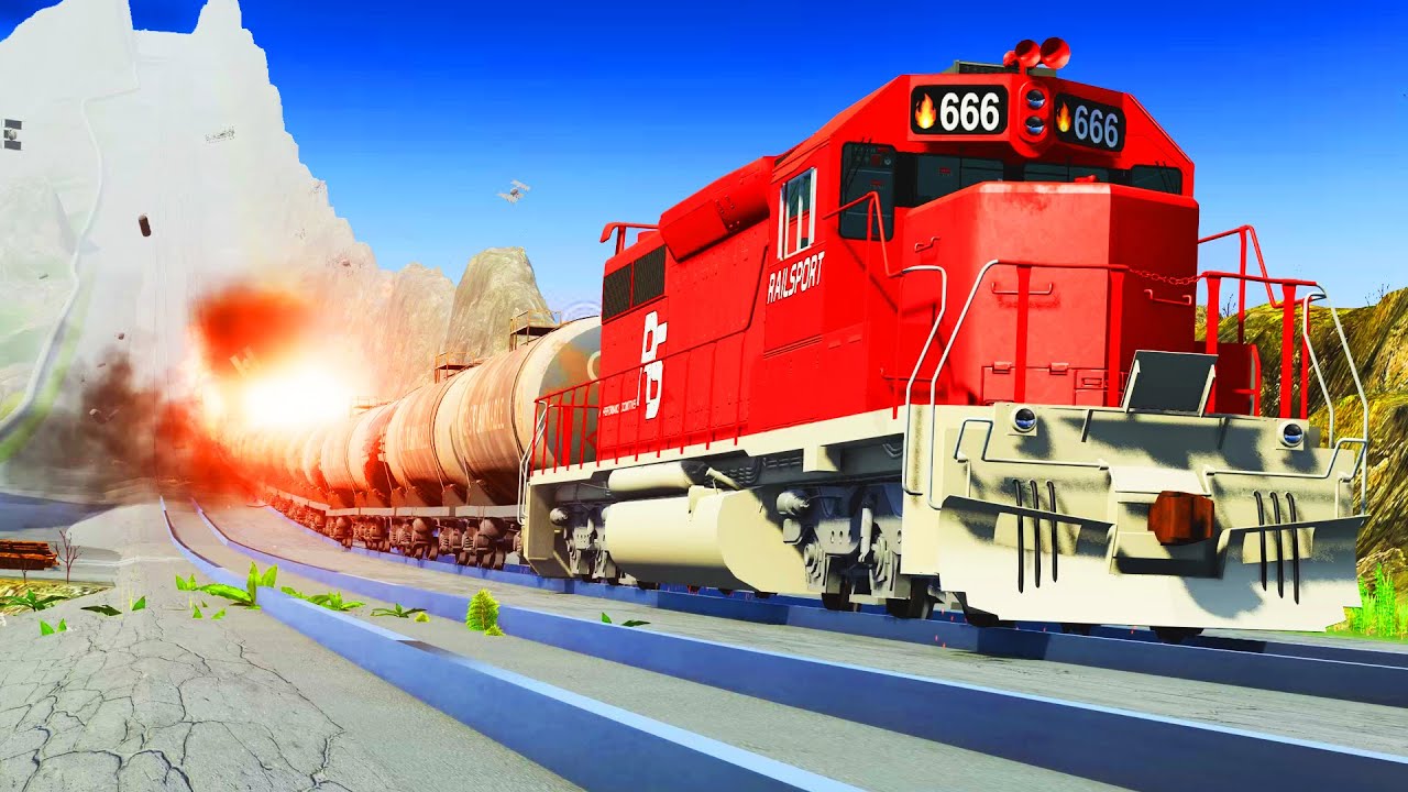 The MOST Brutal Railroad Accidents Derailments ✅  BEAMNG.Drive LIVE STREAM