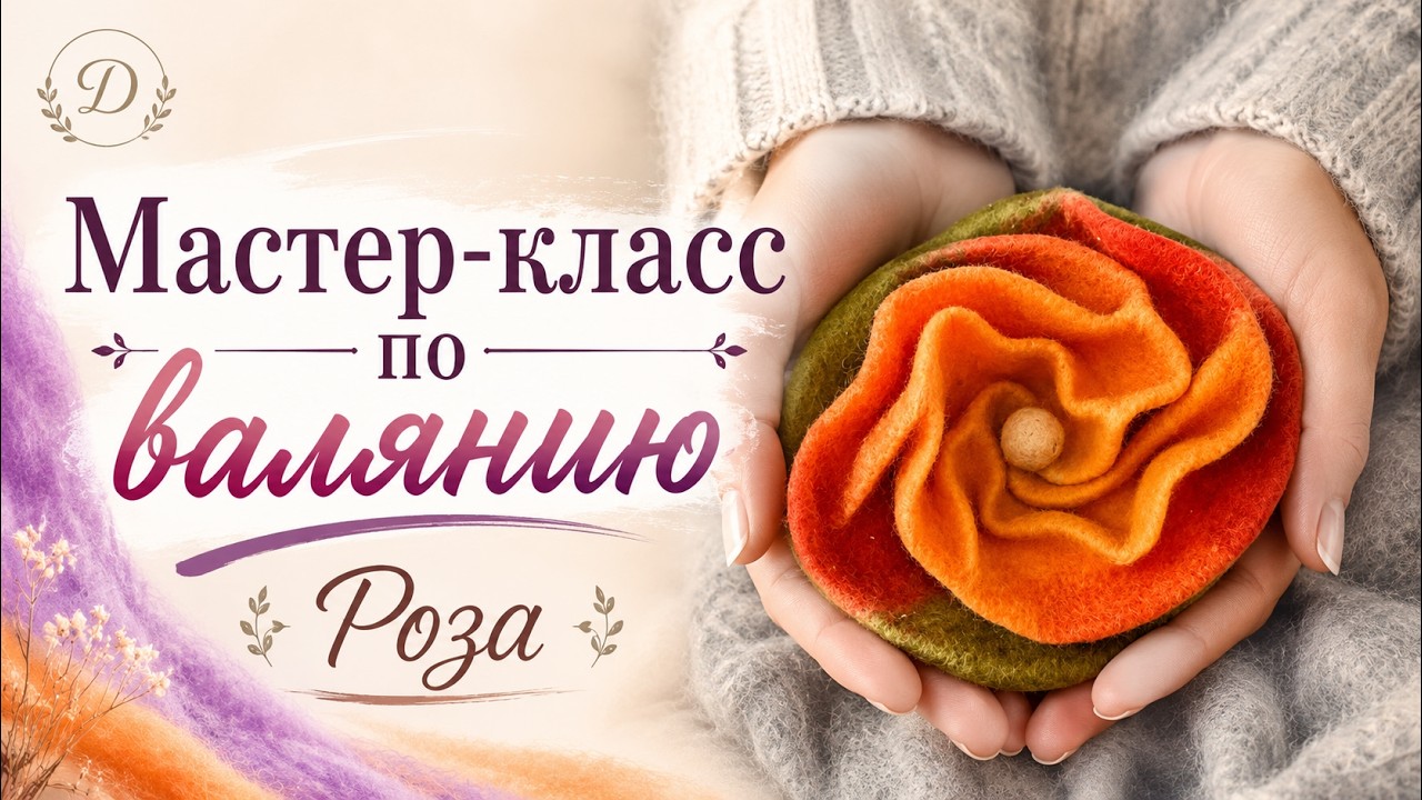 Видеоурок по валянию розы. Video Tutorial on Wet Felting a Rose.