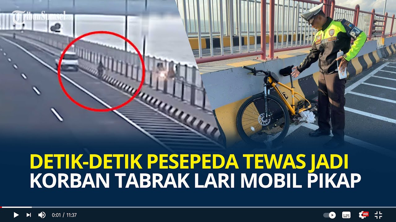 Detik-detik Pesepeda Tewas jadi Korban Tabrak Lari Mobil Pikap di Jembatan Suramadu, Langsung Kabur