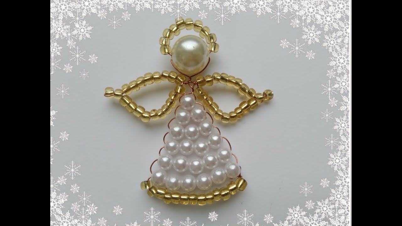 Новогодний Ангел из бусин.    New Year Angel with beads