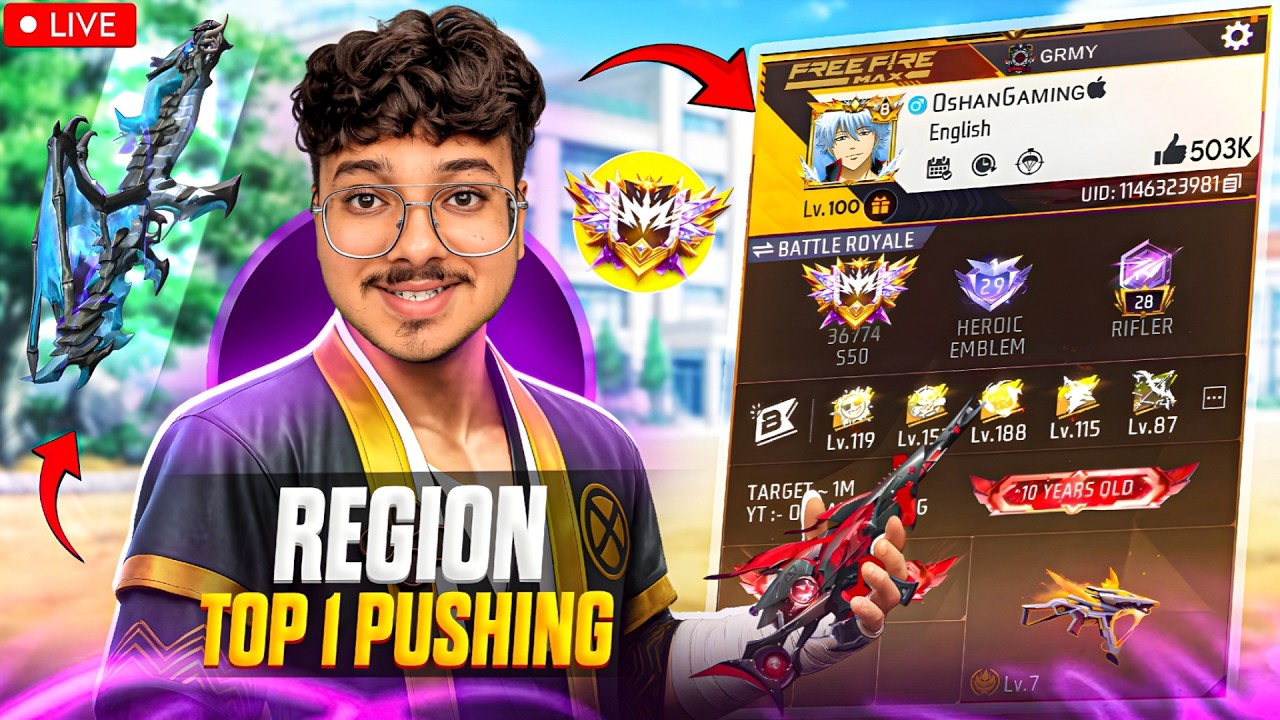 🔴 Live -  Finally Grandmaster In New Br rank Season 😁 - Free Fire Live #oshangaming