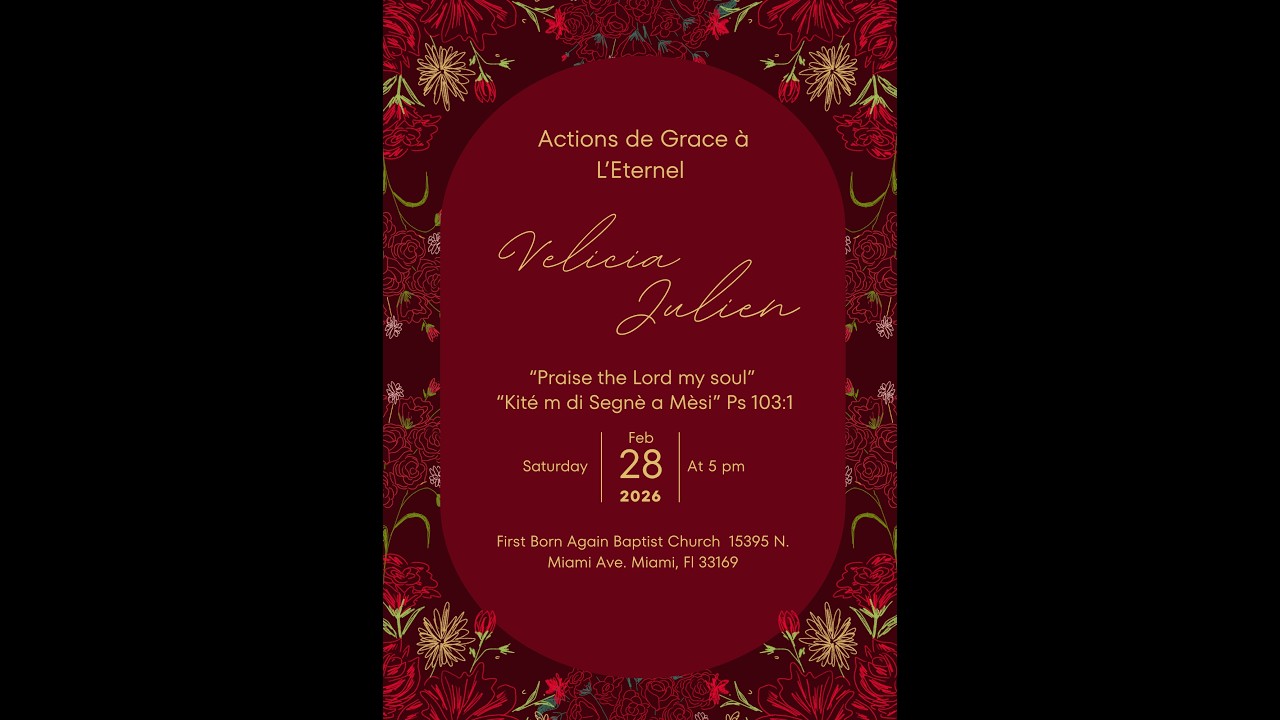 FAMILY JULIEN (VELICIA) THANKSGIVING NIGHT CELEBRATION | SENIOR PASTOR FRITZNER JULES 02/28/26