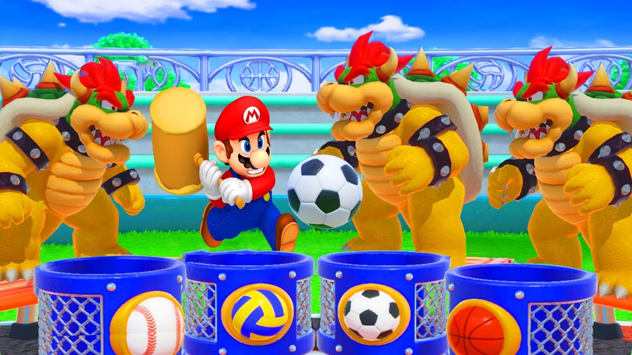 Super Mario Party Minigames - Mario & Yoshi vs Dry Bones & Bowser