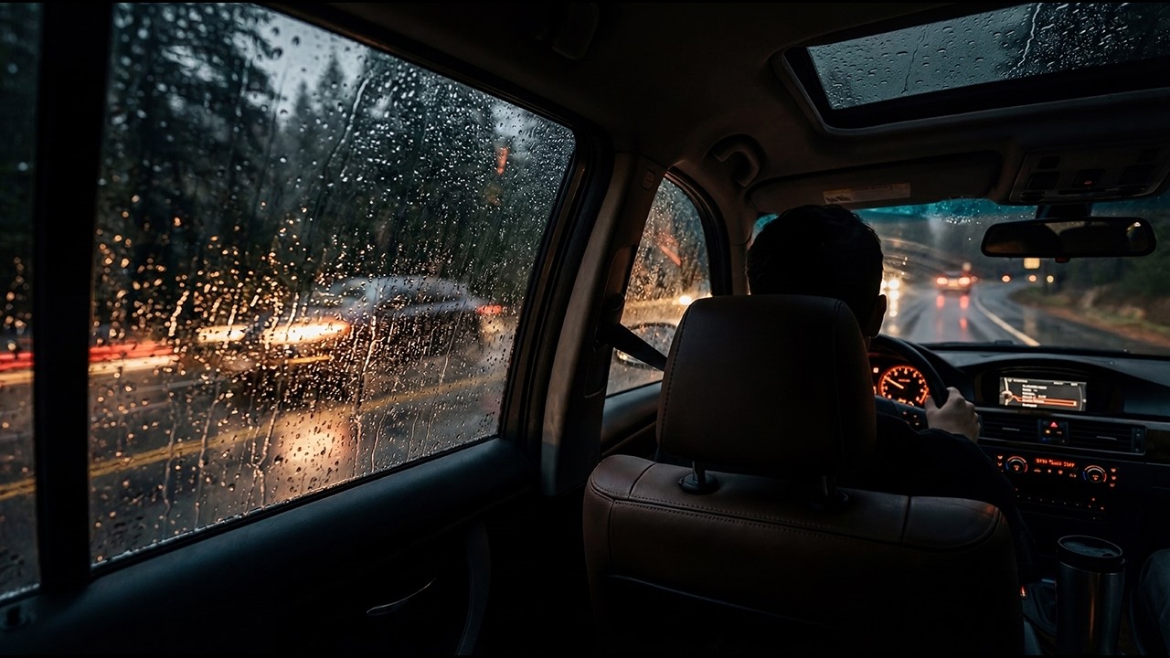 Heavy Rain on Car Roof for Sleeping ⛈️ 12 Hours Black Screen (Instant Relief)