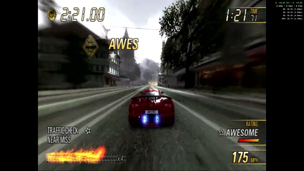 Burnout Revenge - 120 FPS mod [PCSX2]