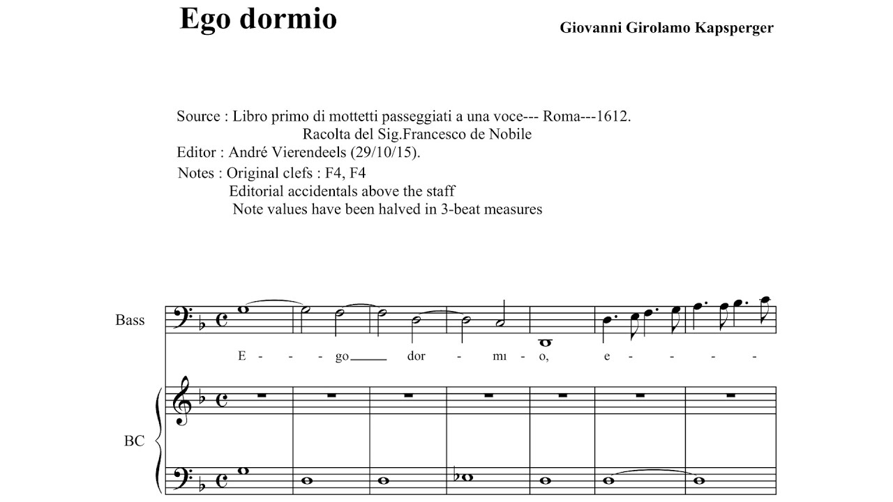 Johannes Hieronymous Kapsberger - Ego dormio