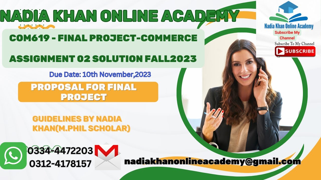 COM619  Final Project commerce assignment 2 solution fall 2023 II how to make proposal II vu com619