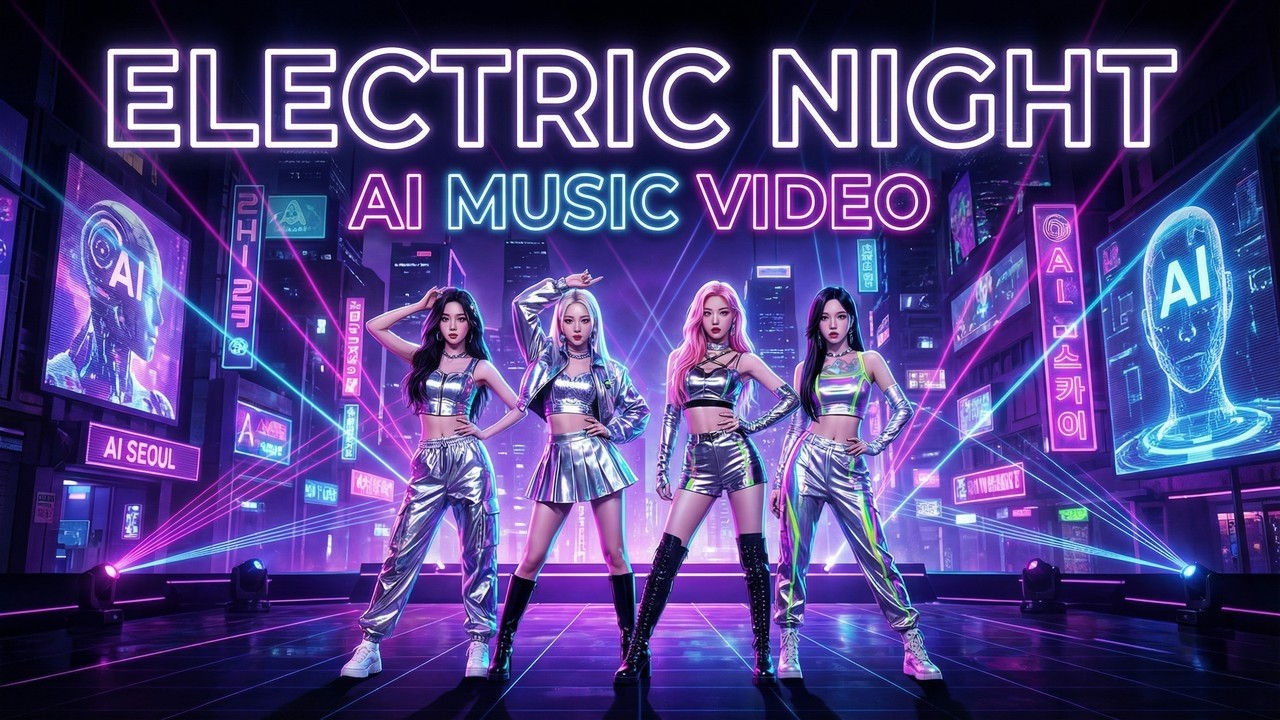 AI-Generated Music Video: Nova - Electric Night (Cyberpunk K-Pop Style)