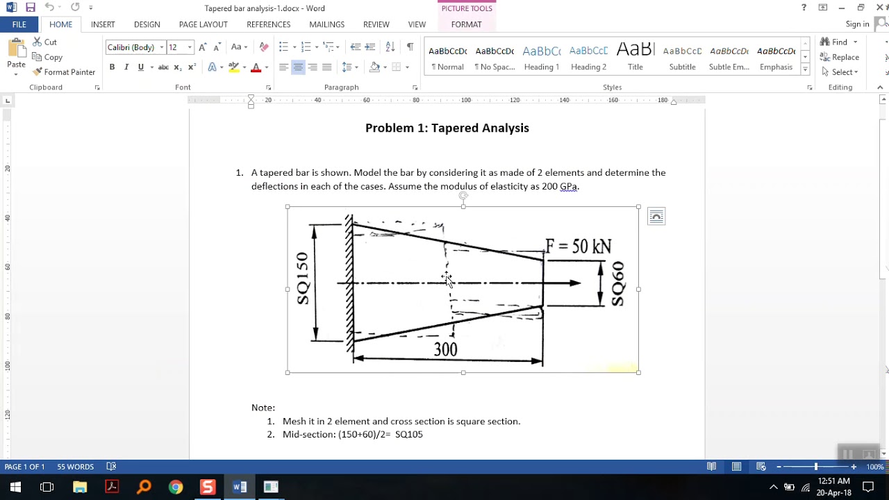 Tapered analysis 1 using ANSYS APDL