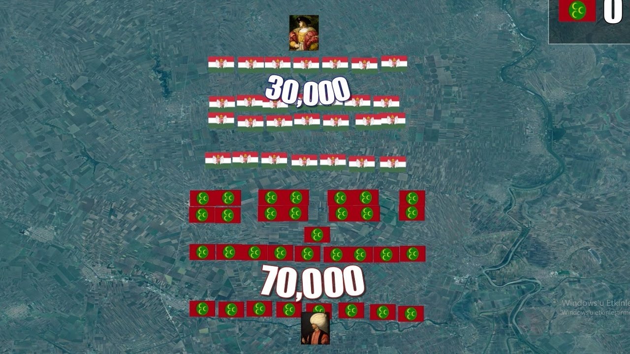 Battle of Moh&aacute;cs (The Shortest Battle in the World) Every Minute With Army Sizes