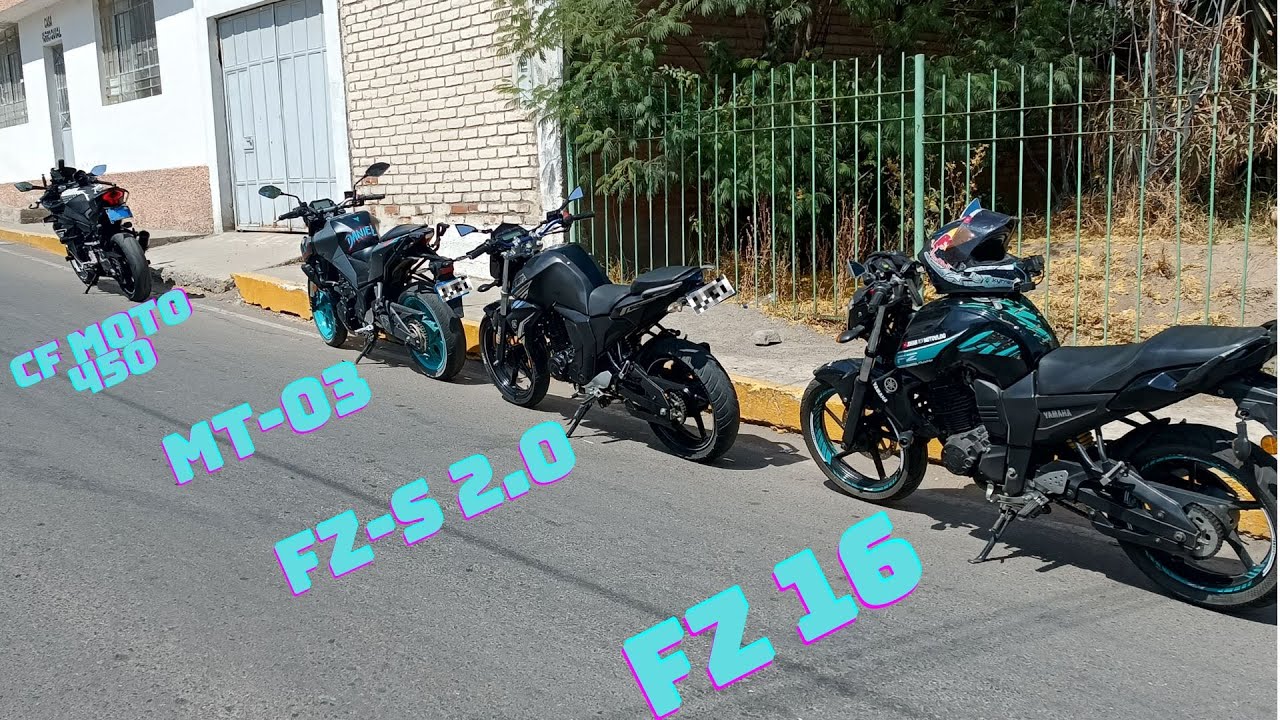 Una tarde de candeleo 🔥😱🔥 en la Yamaha FZ-16 con la FZ-S 2.0, MT-03 y CF MOTO 450 SR
