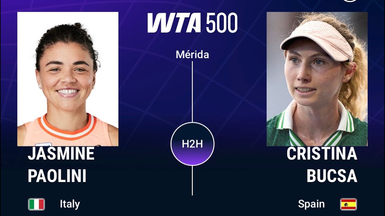 WTA 500 - MERIDA. Semifinal 2: Jasmine Paolini (#7) vs Cristina Bucsa (#63). Feb 28, 2026 #wtatennis