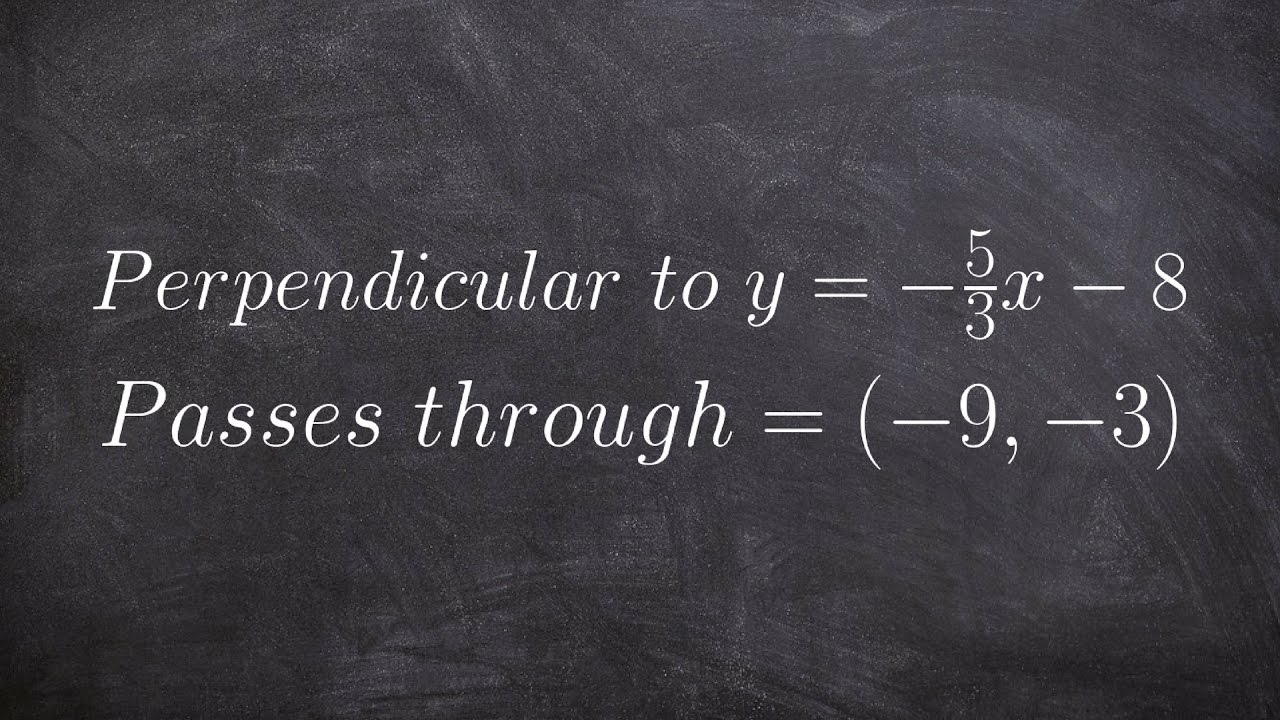 Find the equation of a line that is perpendicular and goes through a point