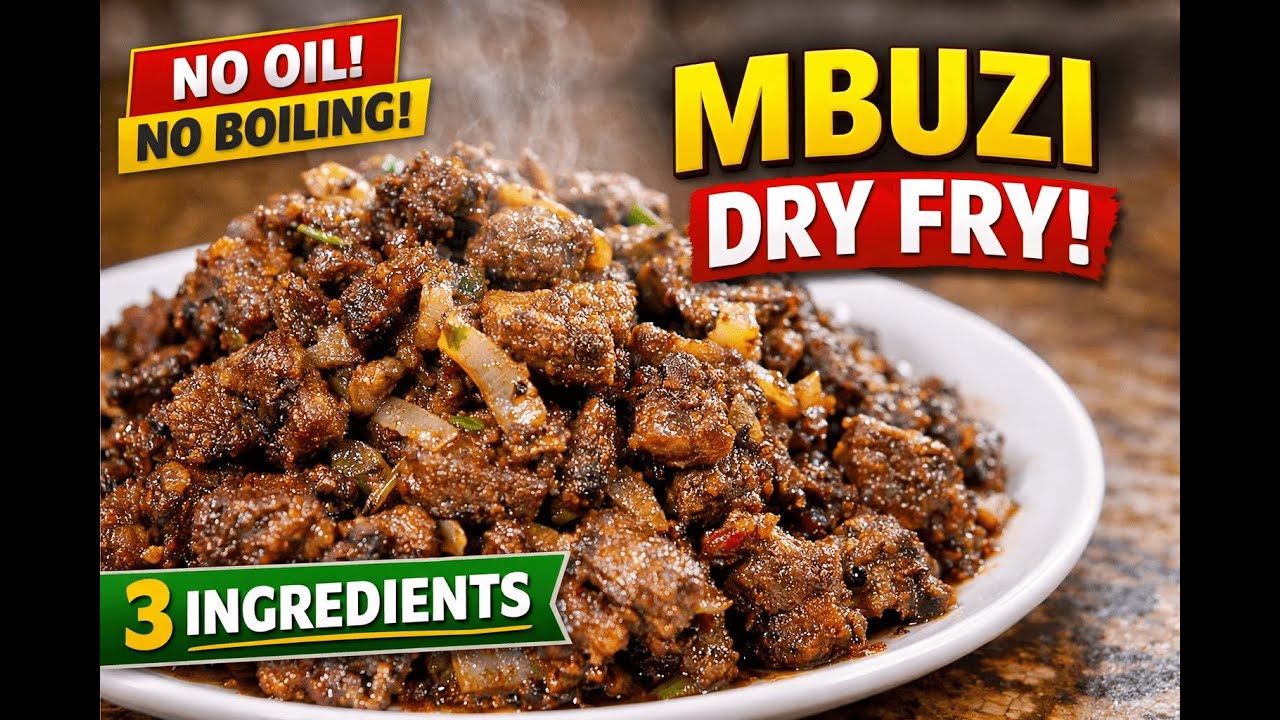 Mbuzi Dry Fry(Chevon) | No Boiling,No Oil | Simple Goat Meat Recipe 