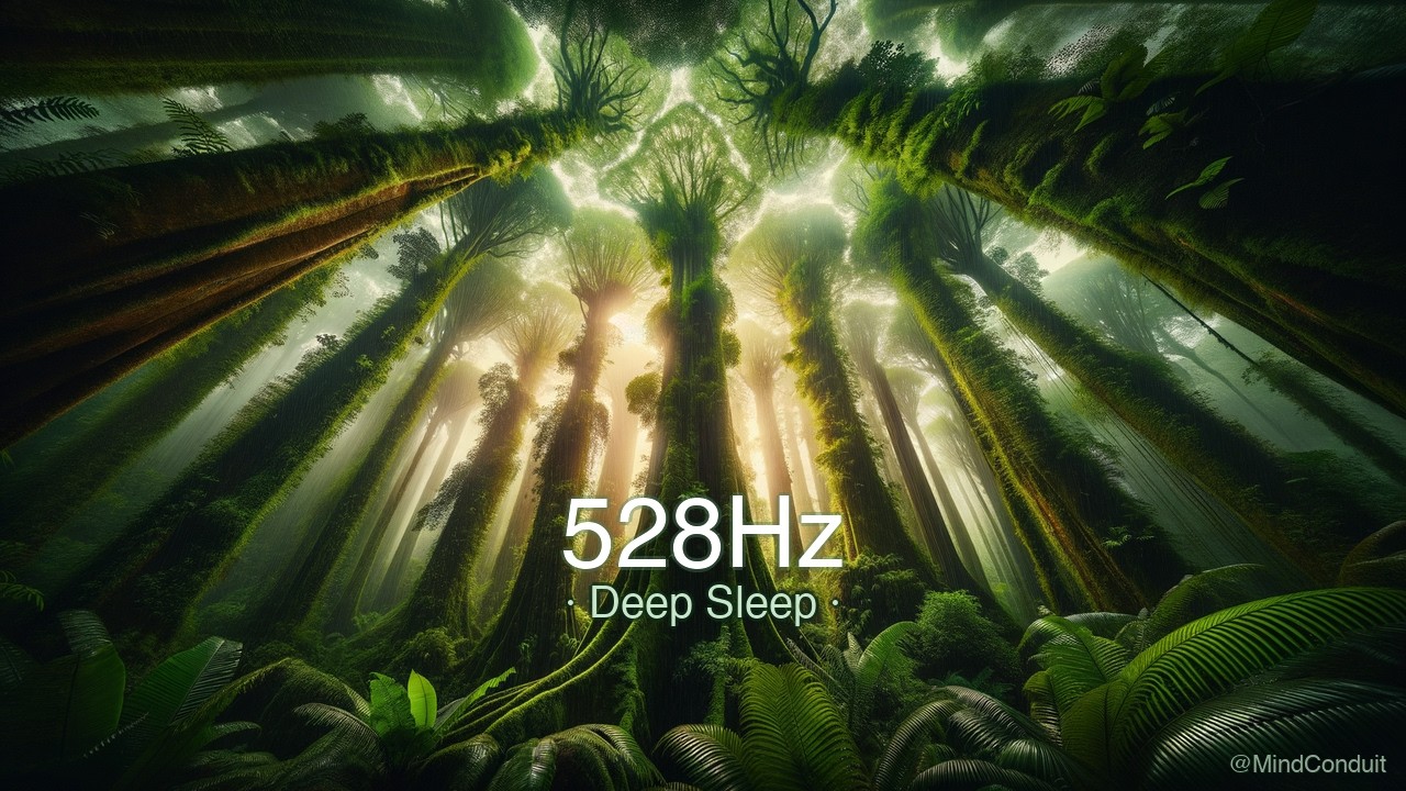 528Hz Rain Forest | 8 Hours Deep Sleep & Healing Frequencies | MindConduit