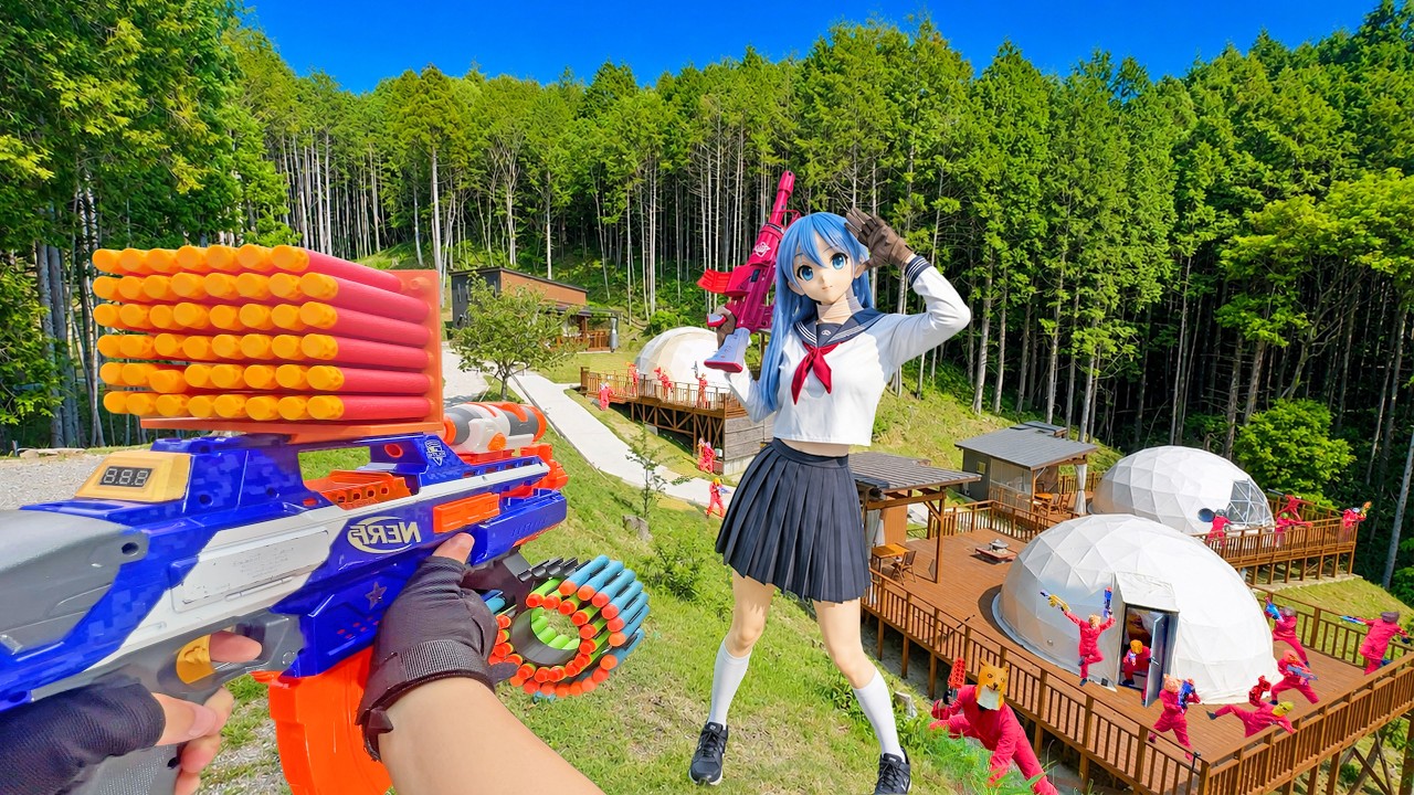 Nerf War | Bitwa w parku rozrywki 155 (Strzelanka z perspektywy pierwszej osoby z Nerfem)