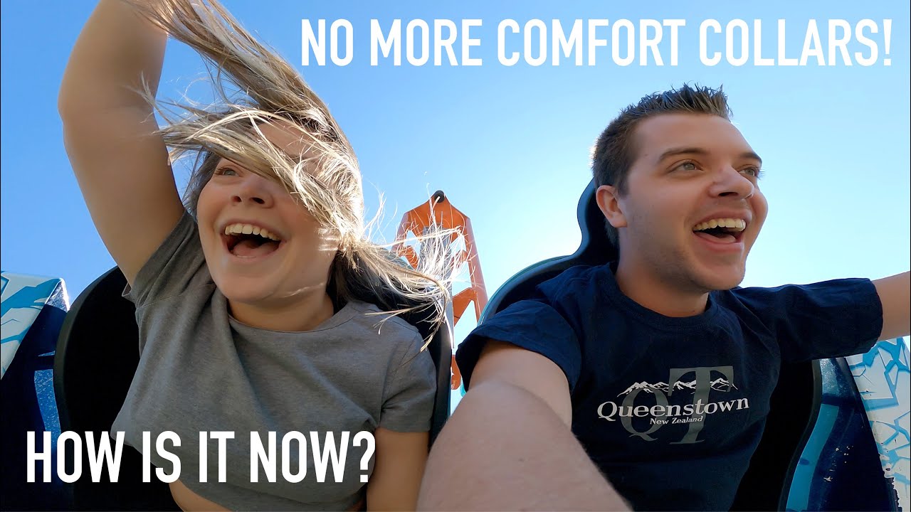 Riding Ice Breaker WITHOUT Comfort Collars! Big Design Change to SeaWorld Orlando's Newest Coaster