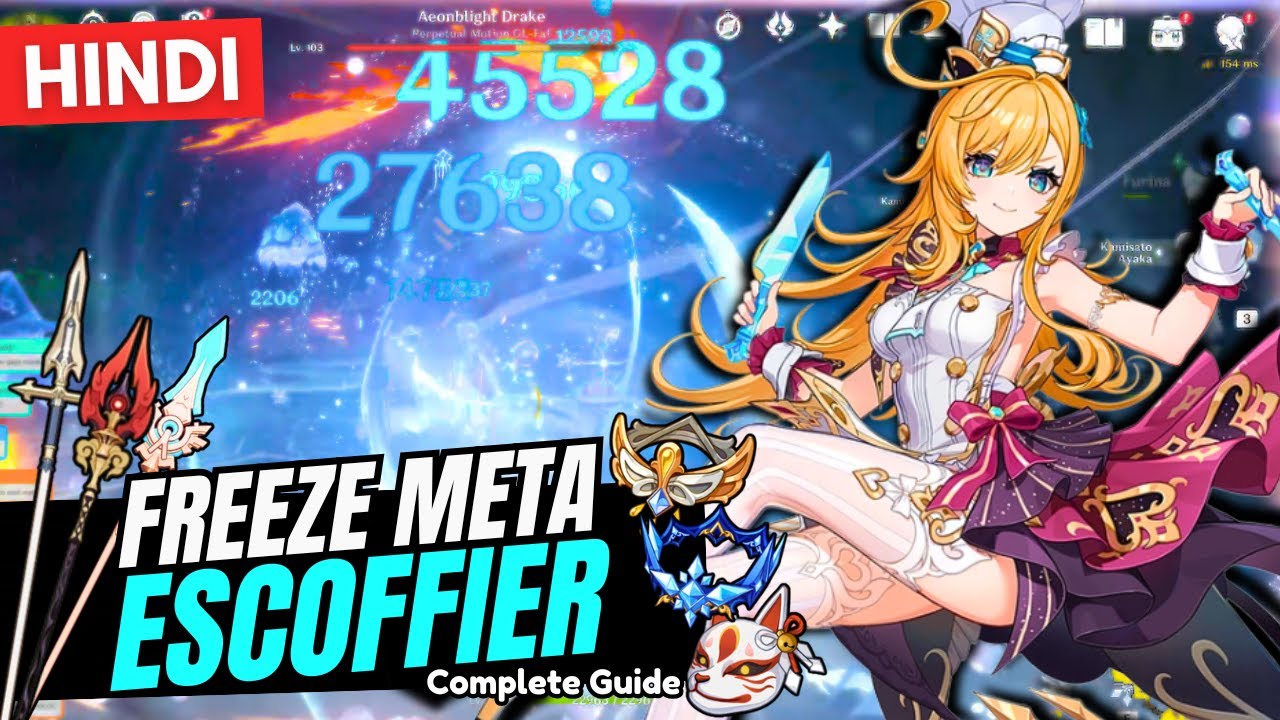 [Hindi] POWERFUL ESCOFFIER GUIDE! Best Escoffier Build - Artifacts, Weapons & Teams | Genshin Impact