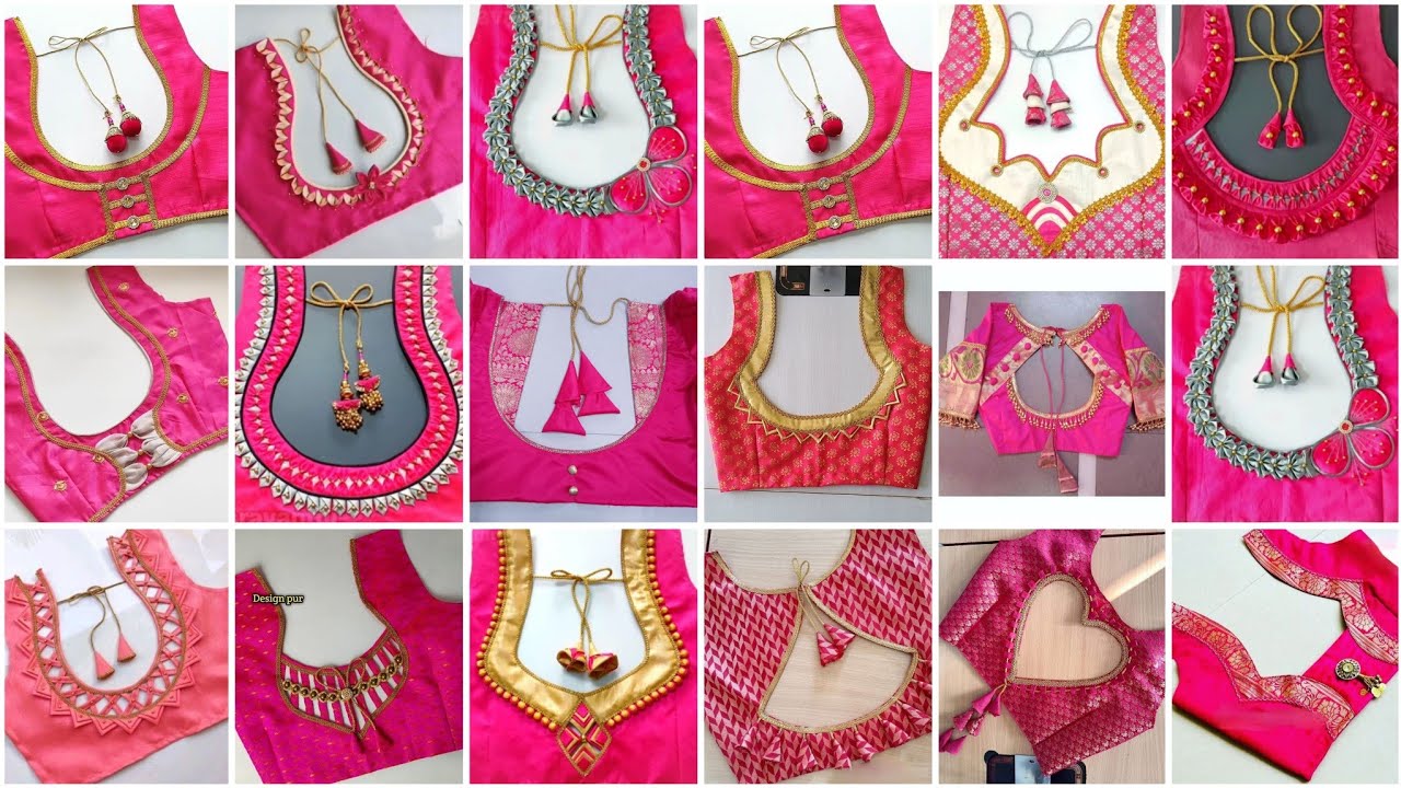 New Pink Colour Blouse Design/Blouse back neck designs/Blouse Designs new model/Blouse Ki Design