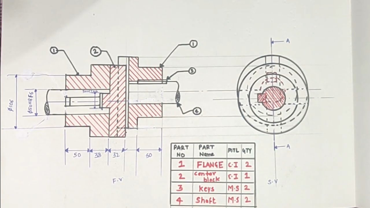 oldhams Coupling ( Details to Assembly) #diploma