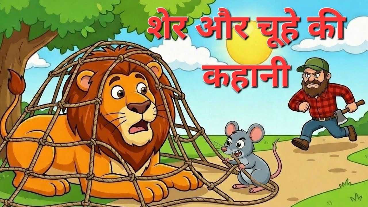 शेर और चूहा की कहानी | Hindi Moral Story for Kids | Cartoon | पंचतंत्र की कहानियाँ | Educational |