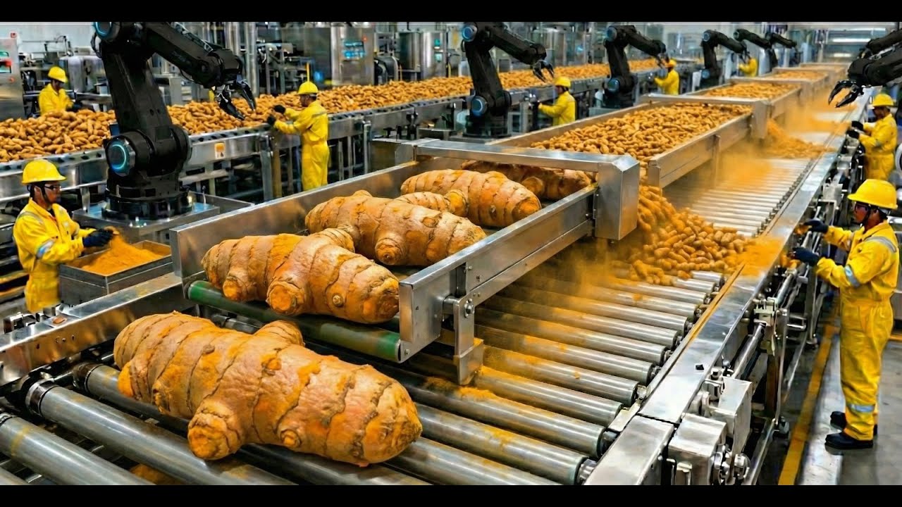 Inside a Modern Turmeric Processing Factory (Full Production Line)