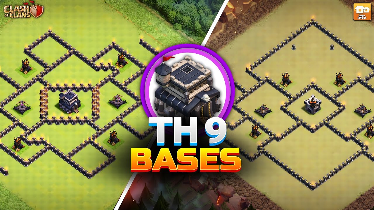 NEW! Town Hall 9 War and Trophy Pushing Base | TH9 Hybrid Base Layout's! Clash of Clans