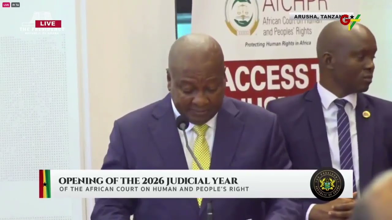 🌎 President Mahama addresses the African Court on Human and Peoples' Rights.