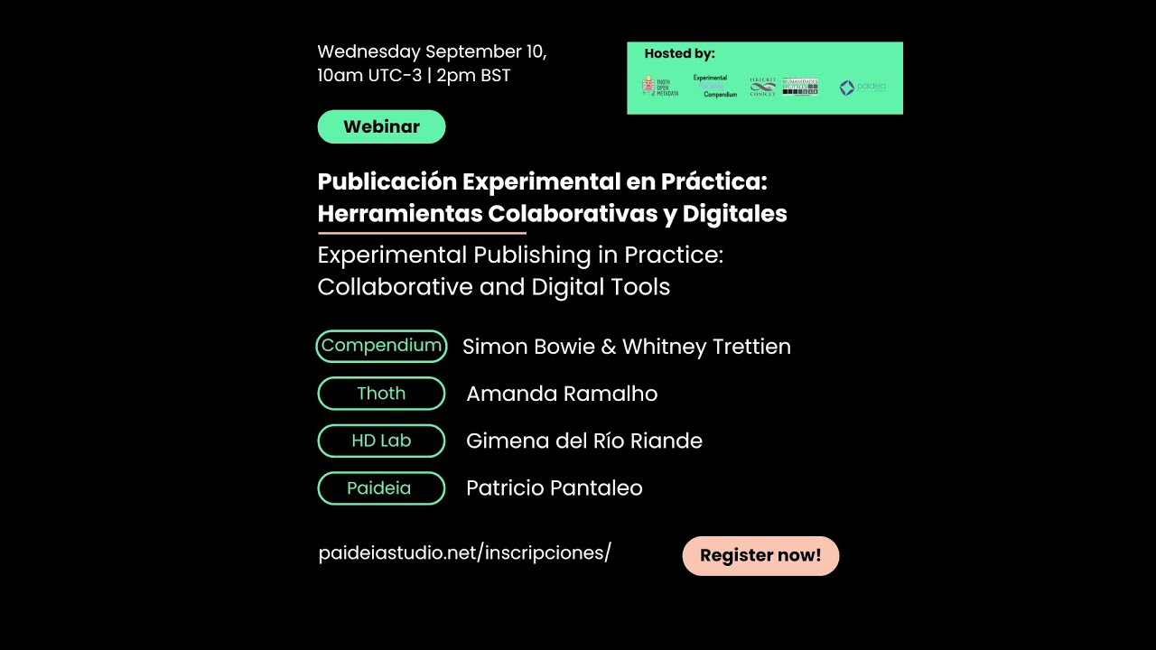 Taller online | Publicación Experimental en Práctica: Herramientas Colaborativas y Digitales
