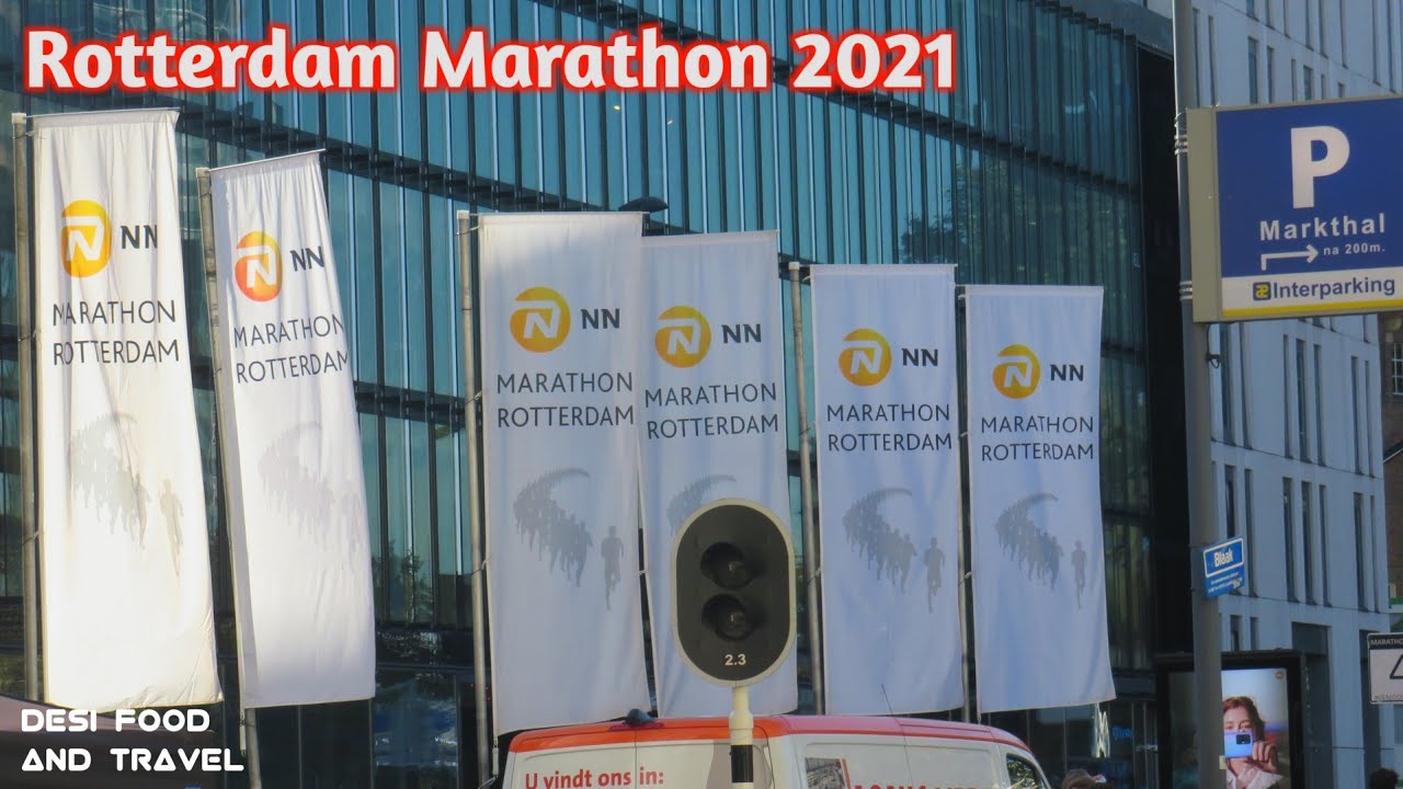 Glimpses of Rotterdam marathon 2021.Marathon in Rotterdam.Marathon in Europe. Netherlands. Nederland