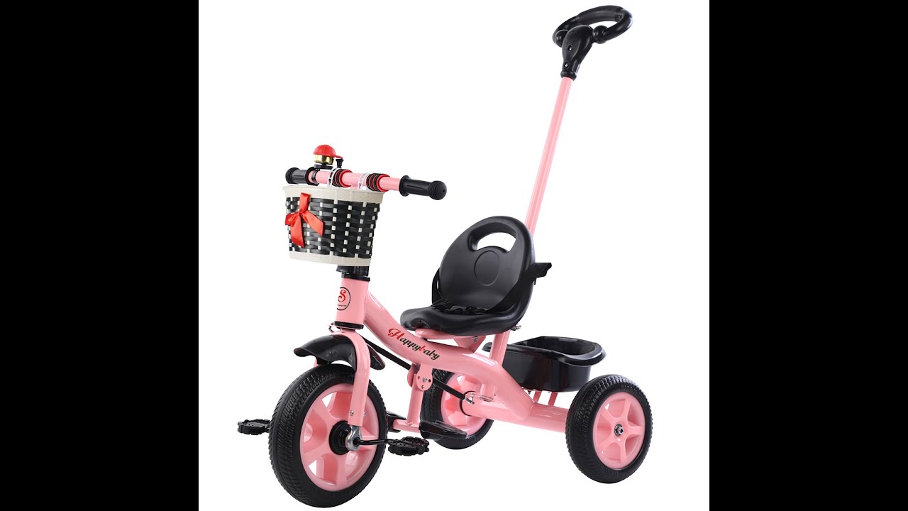 M320 Triciclo Niño Multifuncional Con Cajuela Y Barra Empuje
