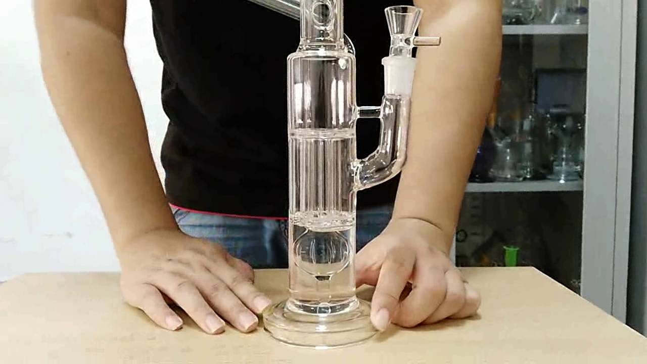 glass bongs with showerhead perc and pillar perc 18.8mm female joint