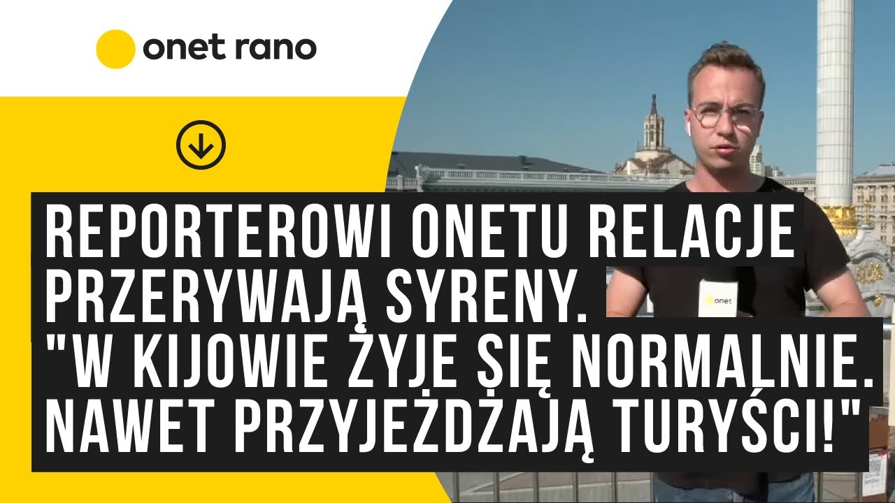 Reporterowi Onetu przerywają syreny. 