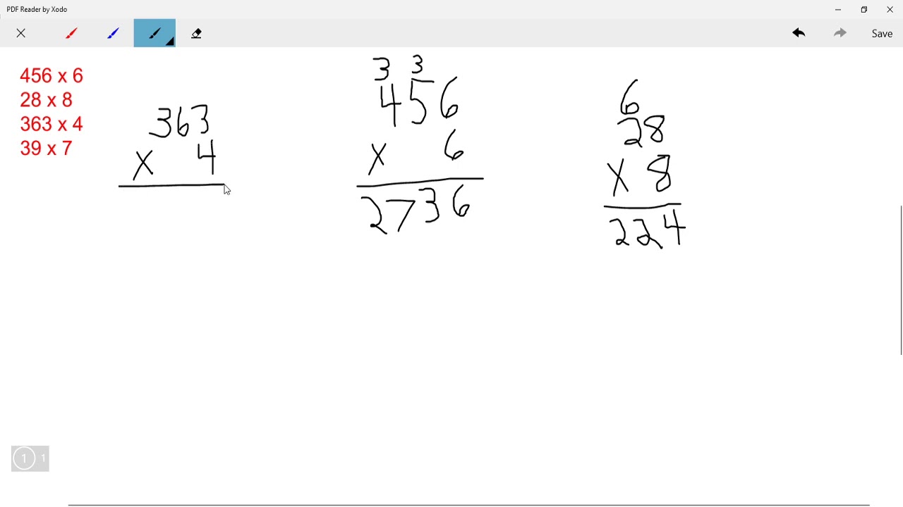 4th Grade Math: Standard Algorithm for Multiplication