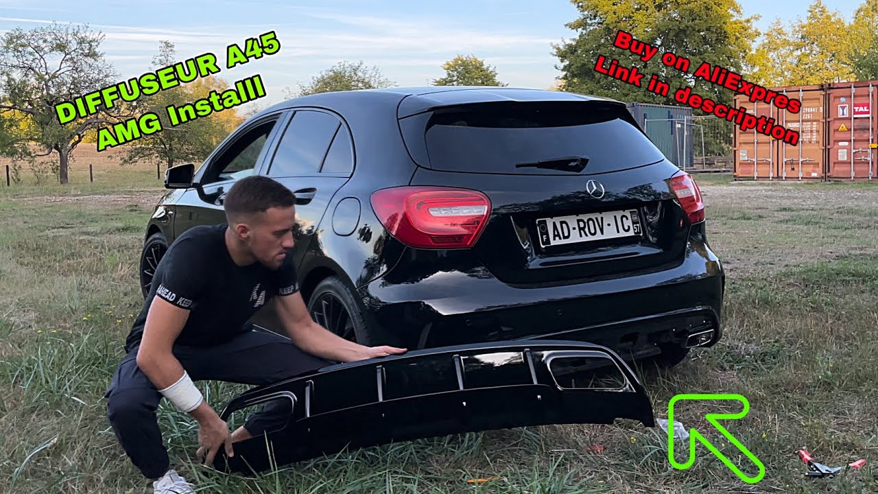 Install Diffuseur a45 Amg Black Glossy sur ma Mercedes Benz Classe A w176 ( AliExpres )