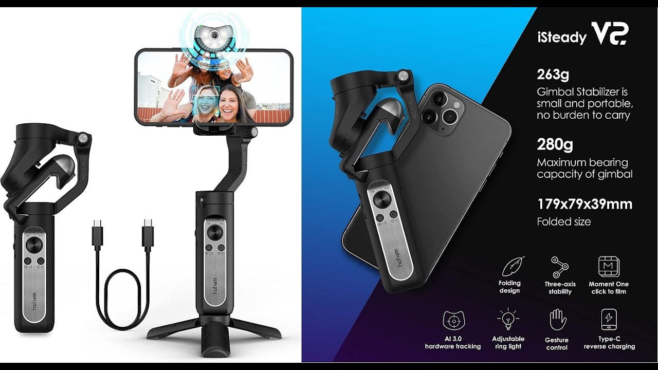 Gimbal Stabilizzatore per Smartphone a 3 Assi: Con Gesture Control e Algoritmo Anti-Shake