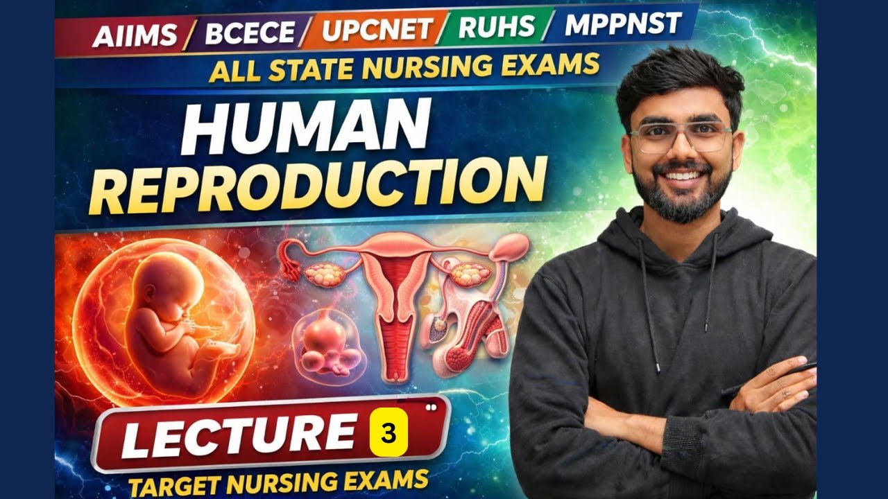 Human Reproduction Lecture 3| AIIMS Nursing + All State Nursing Exams 2026 Preparation|BCECE|UPCNET
