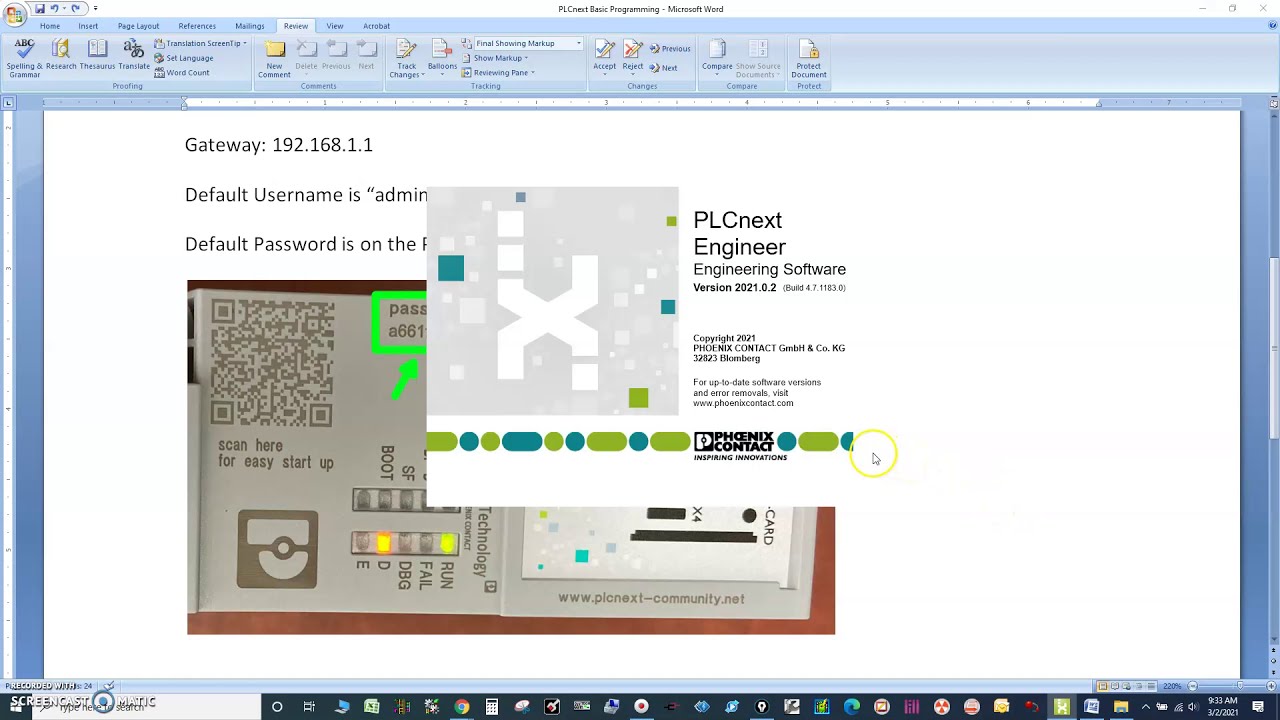 Phoenix Contact PLCNext 1152 - 1151412 - P3 - Basic Programming