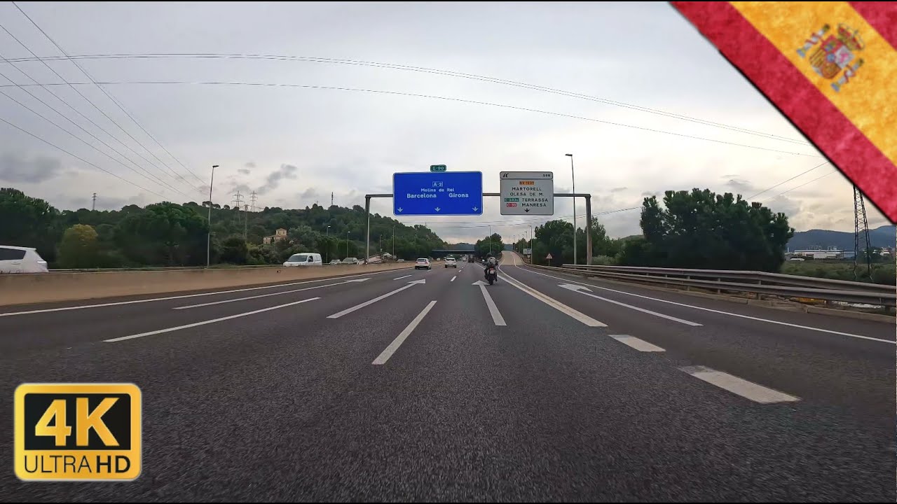 Highway A2 to Barcelona I Spain 4K Autobahn Drive 🇪🇸