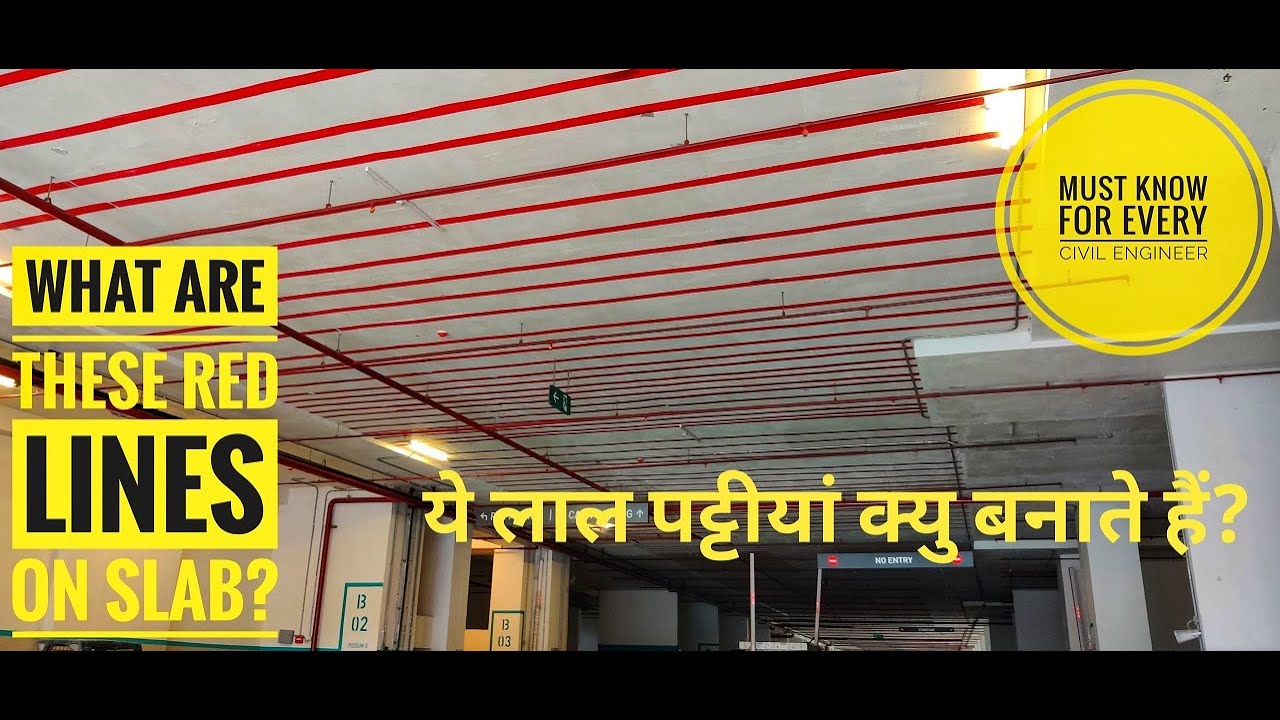 Why these red lines are painted at the bottom of huge slabs????