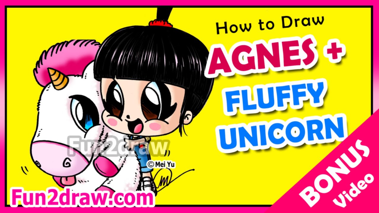 How to Draw a Fluffy Unicorn + Agnes from Despicable Me | Fun2draw Online Drawing Lessons