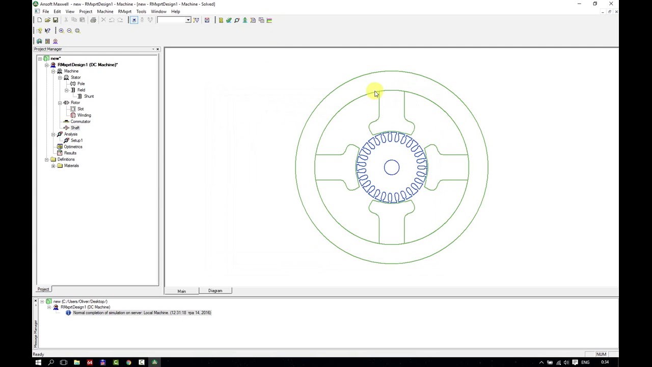 DC Motor Model Design in ANSYS RMxprt