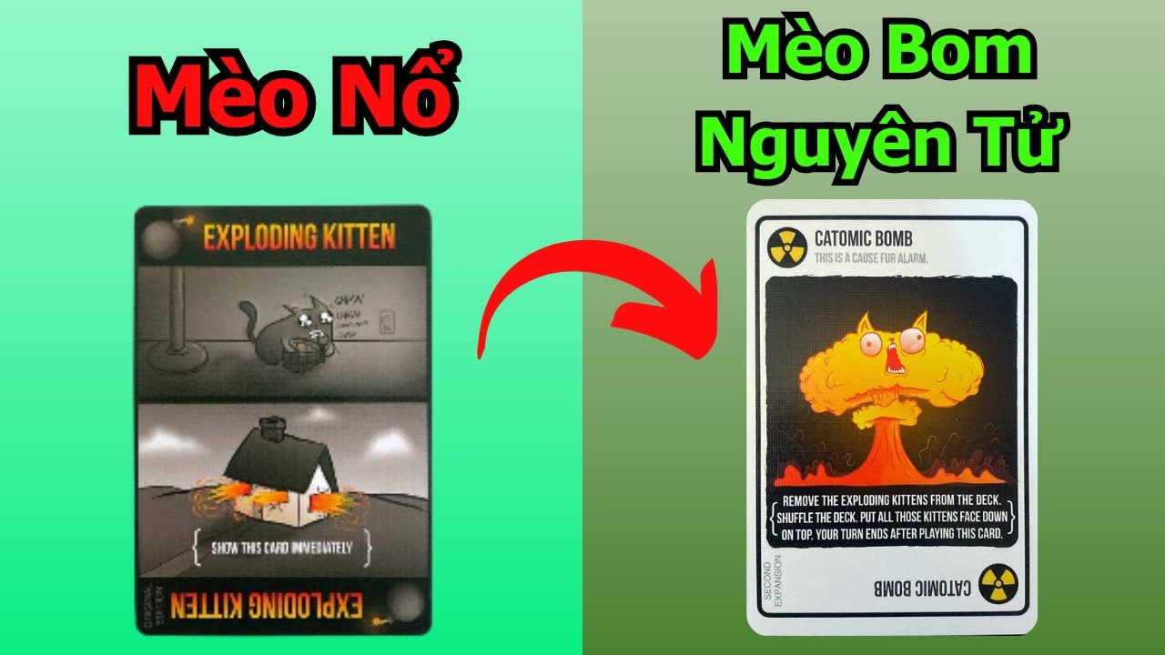 Tất cả các thẻ bài trong tất cả phiên bản Mèo Nổ