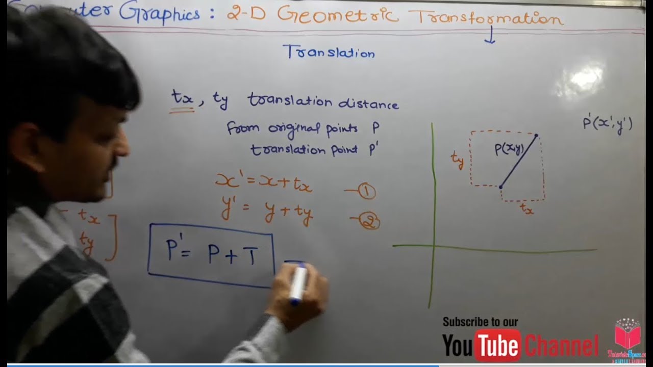 35- 2 Dimensional TRANSLATION  In Transformation In Computer Graphics In Hindi | 2D Translation