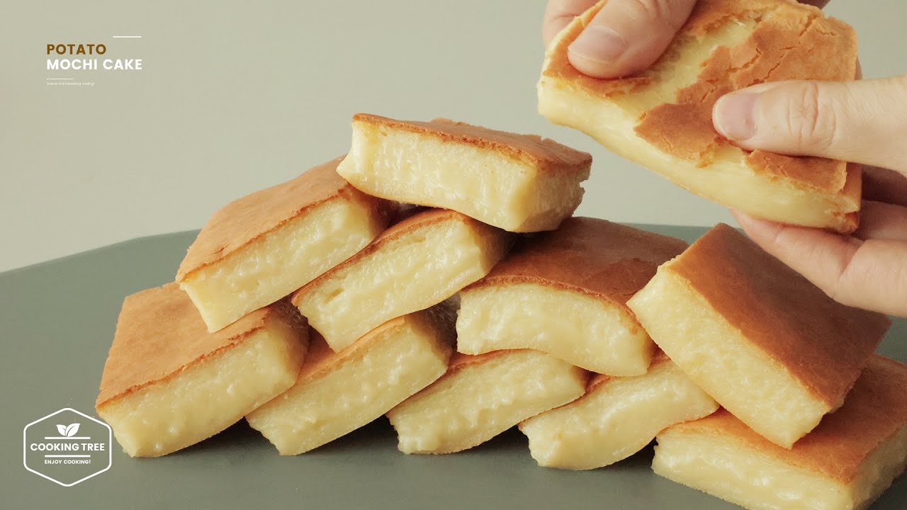 말랑쫀득 찹쌀케이크! 감자 모찌 케이크 만들기 : Potato Mochi Cake,Gluten-Free Glutinous Rice Cake Recipe | Cooking tree